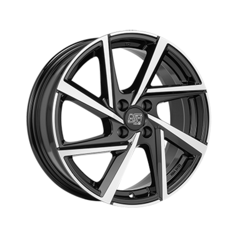 MSW 80-4 16x6.5" 4x100 ET45, Noir Brillant, Branches Polies