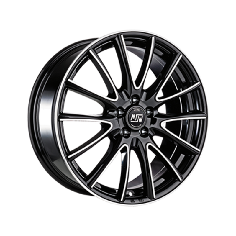 MSW 86 16x6.5" 4x108 ET18, Noir Brillant, Branches Polies