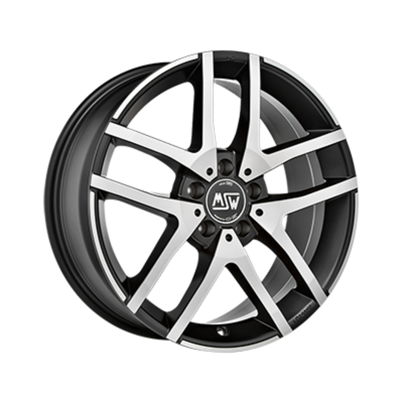 MSW 28 16x6.5" 5x112 ET42, Noir Mat Bord Poli