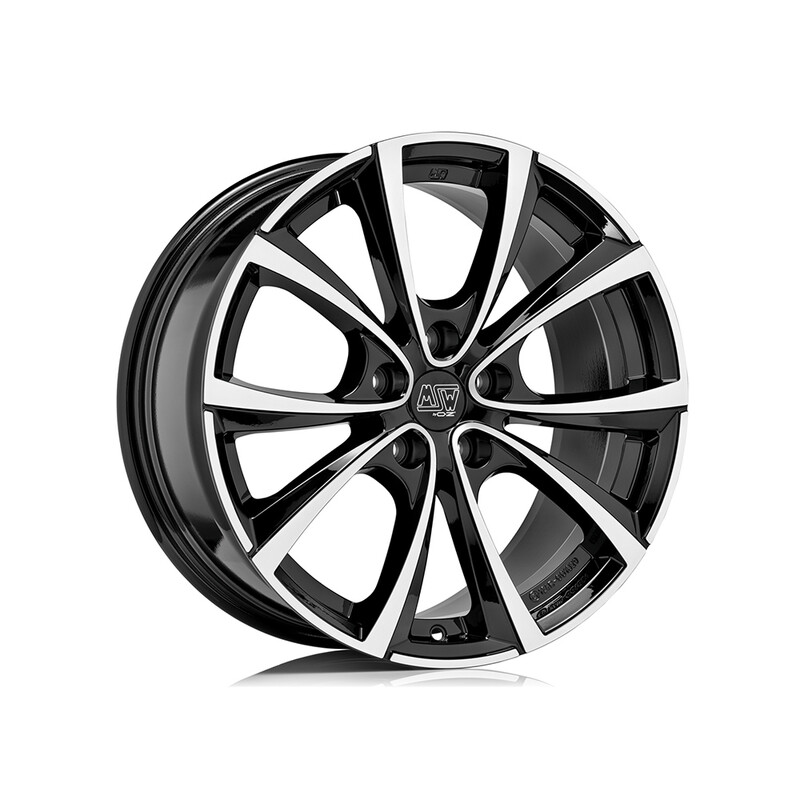 MSW 27T 19x9.5" 5x120 ET40, Noir Brillant, Branches Polies