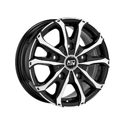 MSW 48 Van 18x7.5" 5x118 ET53, Noir Brillant, Branches Polies