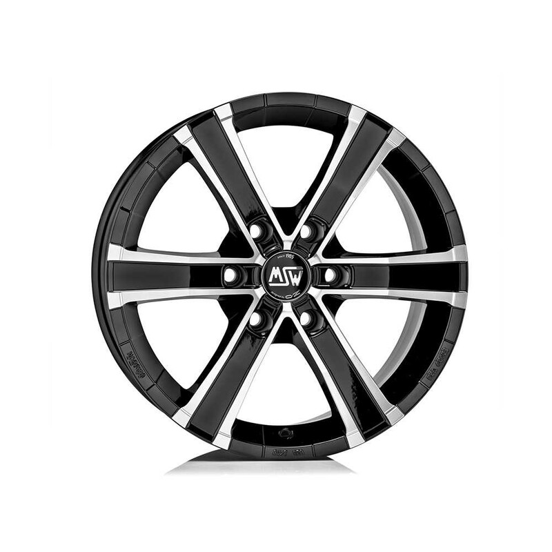 MSW Sahara 6 18x8" 6x114.3 ET30, Noir Brillant, Branches Polies