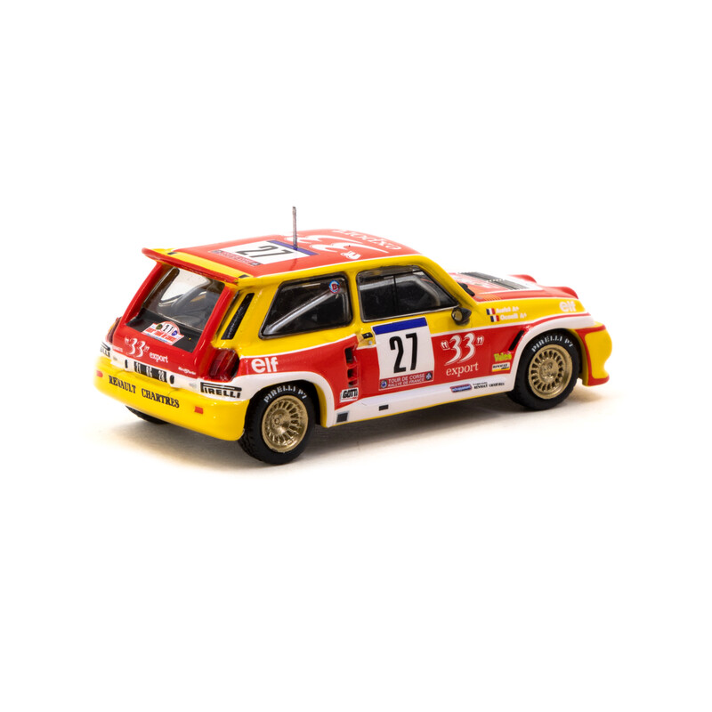 Tarmac Works 1/64 - Renault 5 MAXI Turbo | Tour de Corse - Rallye de France 1985 | Didier Auriol & Bernard Occelli