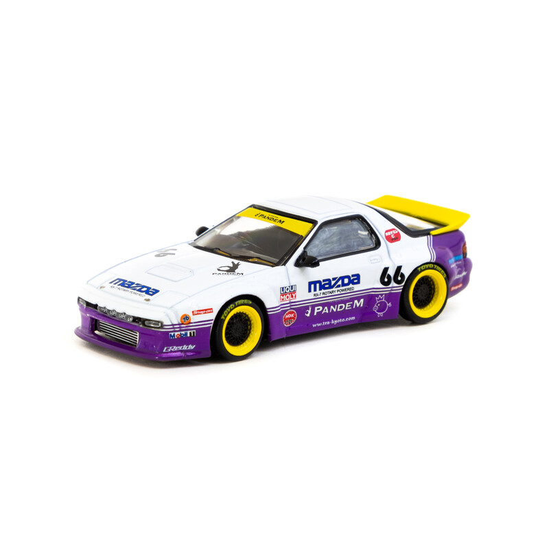 Tarmac Works 1/64 - Pandem Mazda RX-7 FC3S | Blanc / Violet