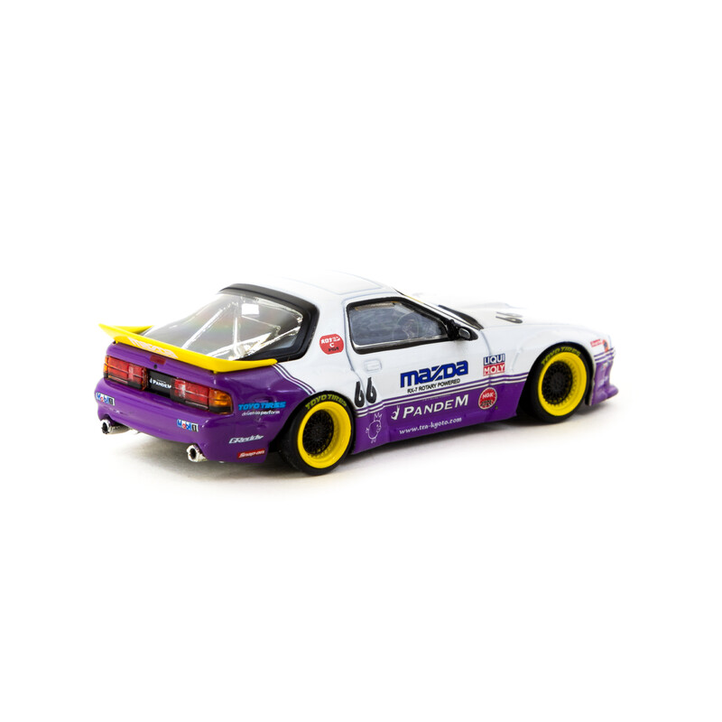 Tarmac Works 1/64 - Pandem Mazda RX-7 FC3S | Blanc / Violet