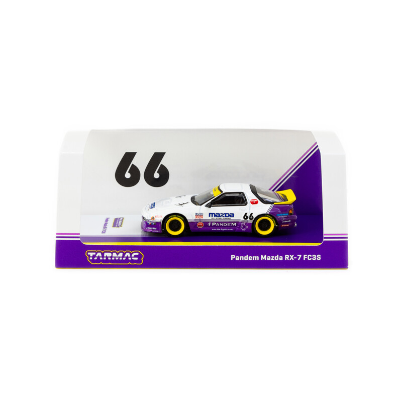 Tarmac Works 1/64 - Pandem Mazda RX-7 FC3S | Blanc / Violet