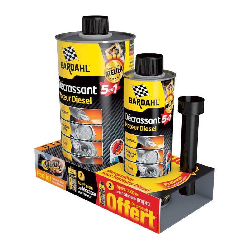 Lot Décrassant 5-en-1 Diesel Bardahl (1L + 300 ml Offert)