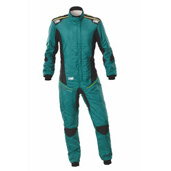 Combinaison OMP Tecnica SuperLight Verte / Jaune Fluo, (FIA 8856-2018)