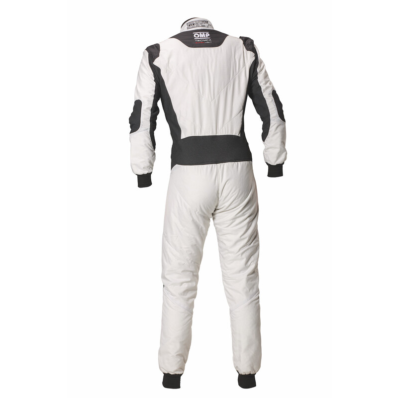 Combinaison OMP Tecnica SuperLight Blanche / Anthracite, (FIA 8856-2018)