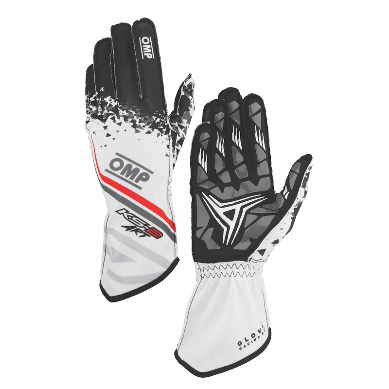 Gants Karting Adulte OMP KS-2 ART Blancs / Noirs / Rouges