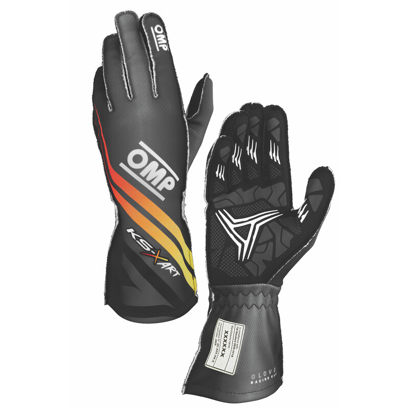 Gants Karting Adulte OMP KS-X ART Noirs / Jaunes / Rouges