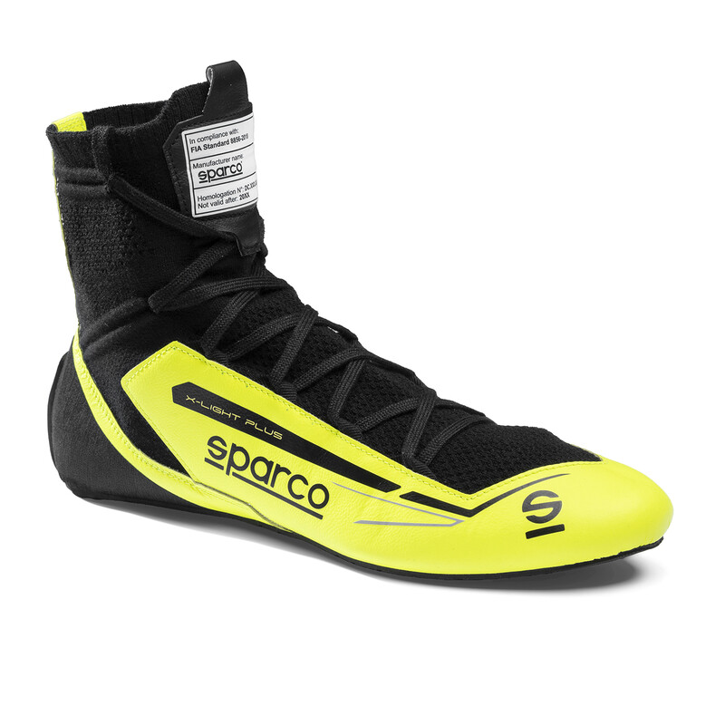 Bottines Sparco X-Light Plus Jaunes & Noires (FIA)