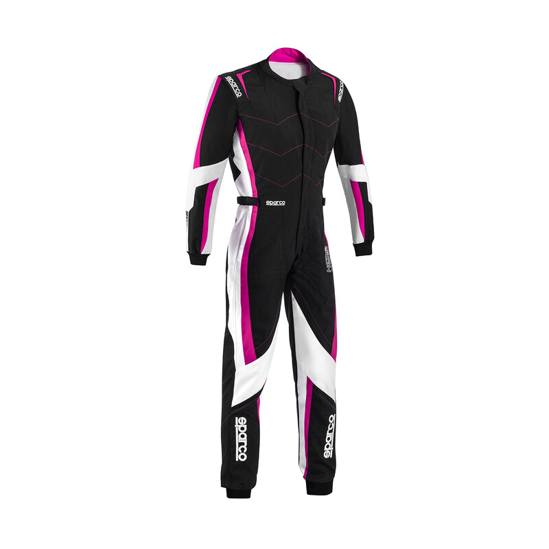 Combinaison Karting Sparco Kerb Advanced Enfant Fille Noire & Fuchsia (CIK-FIA KC.017.24-0)