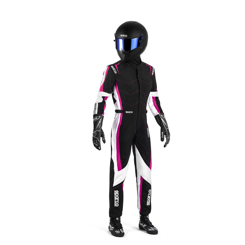 Combinaison Karting Sparco Kerb Advanced Enfant Fille Noire & Fuchsia (CIK-FIA KC.017.24-0)