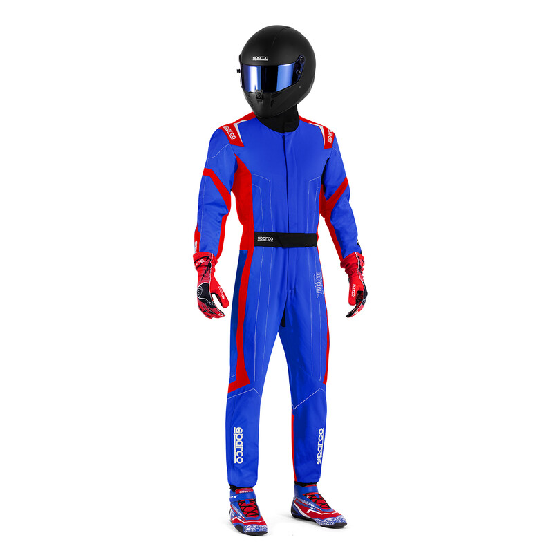 Combinaison Karting Sparco Thunder Advanced Bleue & Rouge (CIK-FIA KC.017.24-0)