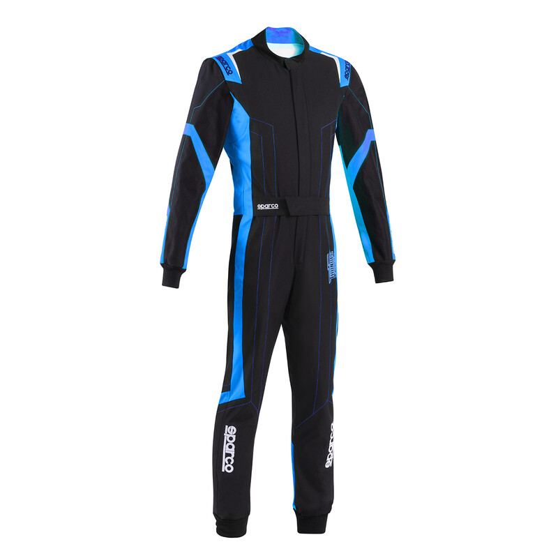 Combinaison Karting Sparco Thunder Advanced Enfant Noire & Bleue (CIK-FIA KC.017.24-0)