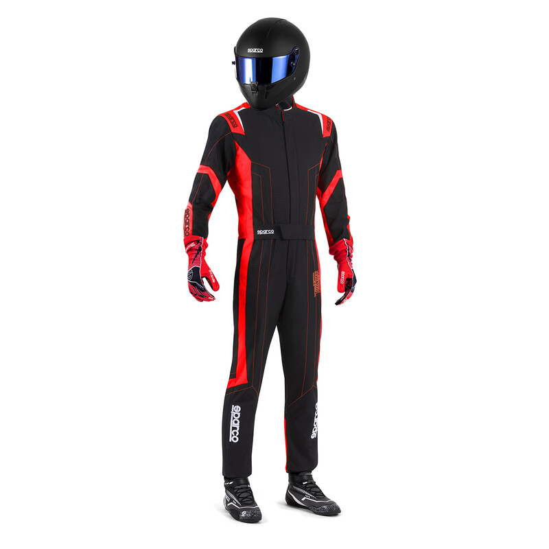 Combinaison Karting Sparco Thunder Advanced Enfant Noire & Rouge (CIK-FIA KC.017.24-0)