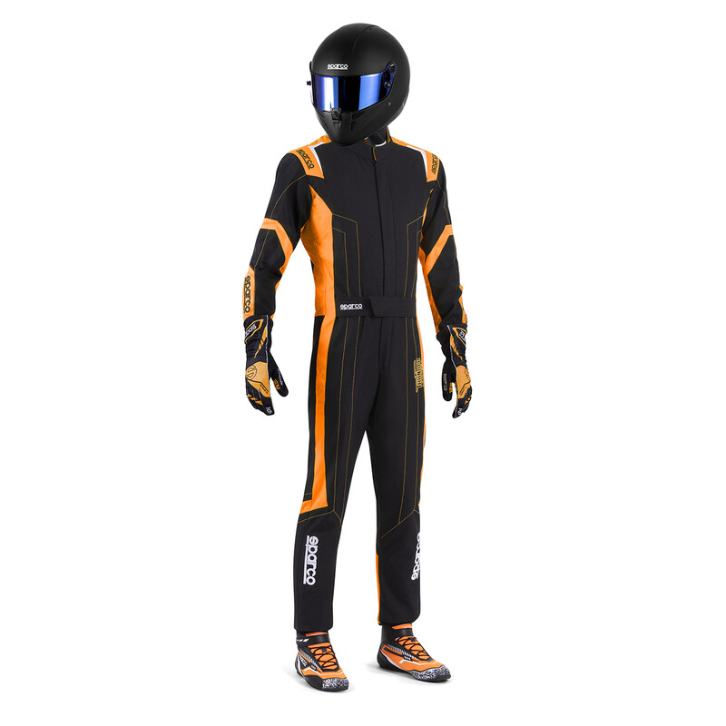 Combinaison Karting Sparco Thunder Advanced Noire & Orange (CIK-FIA KC.017.24-0)