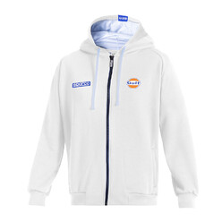 Sweat Zippé à Capuche Sparco Gulf Blanc