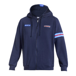 Sweat Zippé à Capuche Sparco Martini Racing Bleu Marine