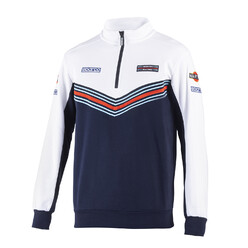 Sweat Zippé Mi-Hauteur Sparco Martini Racing Bleu & Blanc