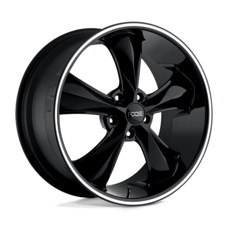 Foose 1PC F104 Legend 18x8" 5x114.3 ET01, Noir Brillant, Branches Usinées