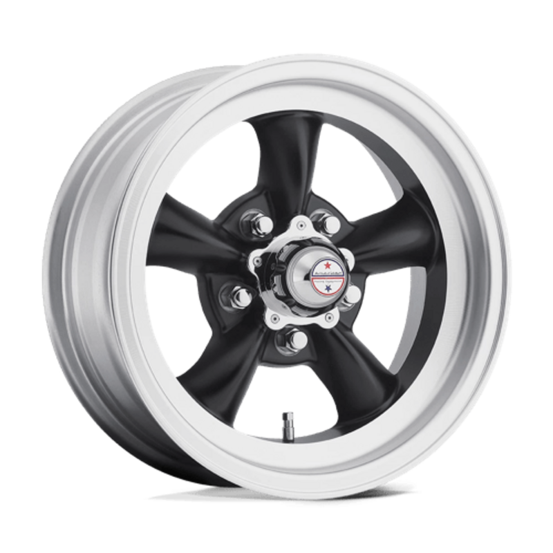 American Racing Vintage VN105 Torq Thrust D 15x6" 5x114.3 ET04, Noir Satiné, Rebord Poli