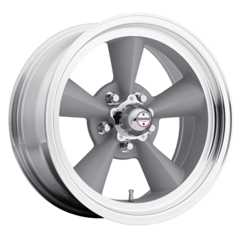 American Racing Vintage VN309 TT O 15x5" 5x120.65 ET-6, Gris Vintage, Rebord Poli