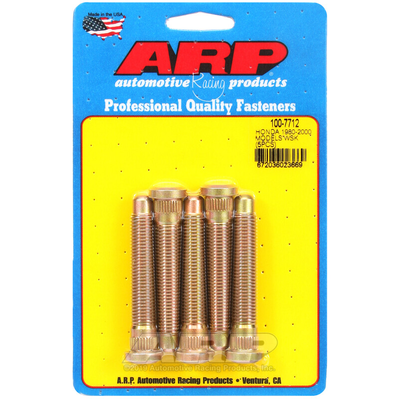 Kit de 5 Goujons de Roue Longs Renforcés ARP pour Honda 1997+ (M12x1.50, Long. 72 mm)
