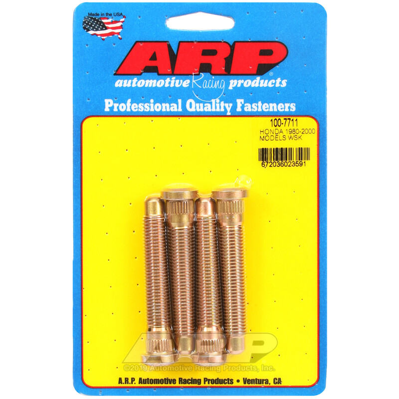 Kit de 4 Goujons de Roue Longs Renforcés ARP pour Honda jusqu'à 1996 (M12x1.50, Long. 72 mm)