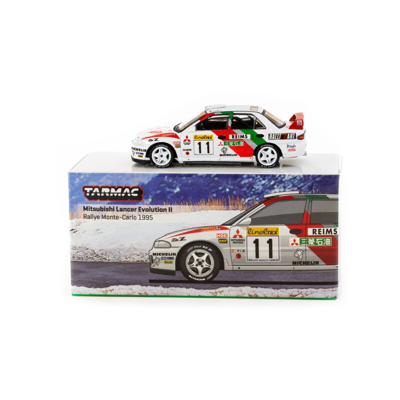 Tarmac Works 1/64 - Mitsubishi Lancer Evolution II | Rallye de Monte-Carlo 1995
