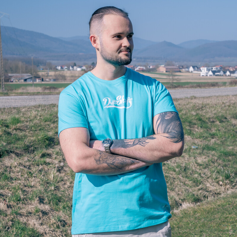 T-Shirt DriftShop Vintage - Bleu Caraïbes - Homme