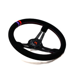 Volant DriftShop Tulipé (70 mm), Edition Colors, Cuir Retourné