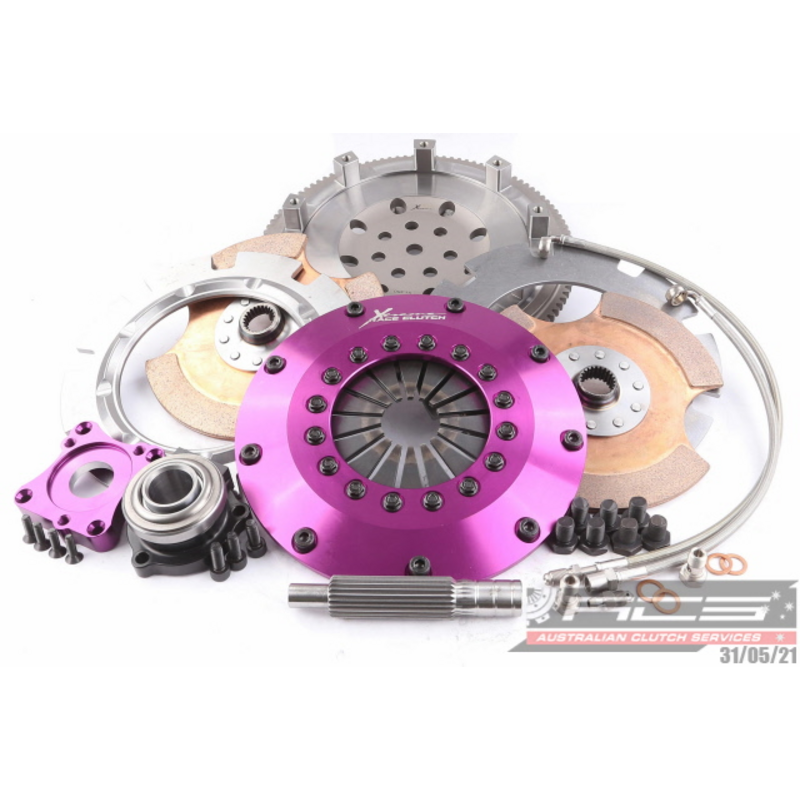 Embrayage Renforcé Xtreme Clutch Céramétallique Bidisque 200mm + Volant Moteur pour Mitsubishi Lancer Evo 5 (V)