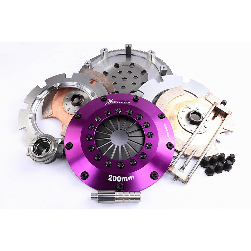 Embrayage Renforcé Xtreme Clutch Céramétallique Bidisque 200mm + Volant Moteur pour Mitsubishi Lancer Evo 6 (VI)