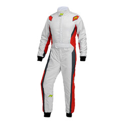 Combinaison P1 Lap.Evo Gris Clair & Rouge (FIA 8856-2018)