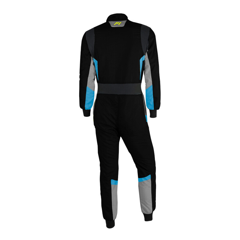 Combinaison P1 Pro-R Noire & Bleu Fluo (FIA 8856-2018)