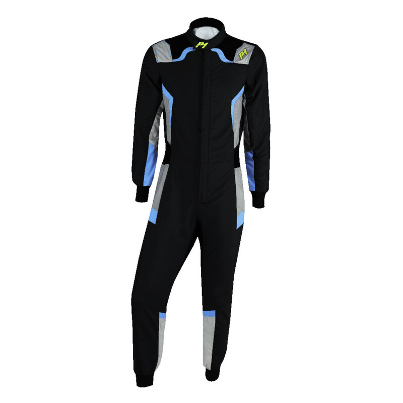 Combinaison P1 Pro-R Noire & Bleu Fluo (FIA 8856-2018)