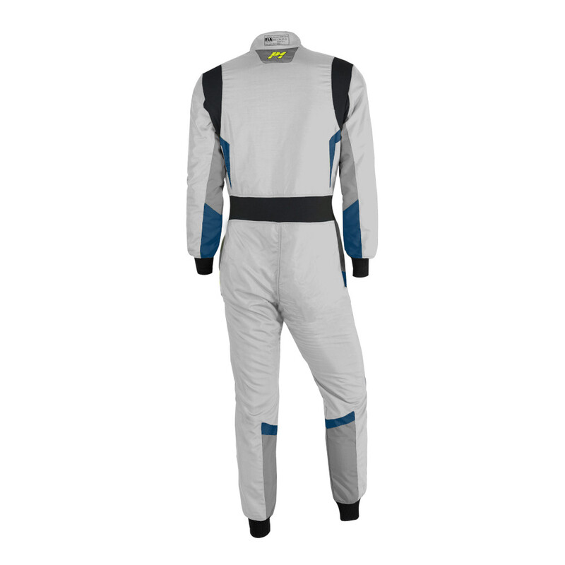 Combinaison P1 Pro-R Gris Clair & Bleu Foncé (FIA 8856-2018)
