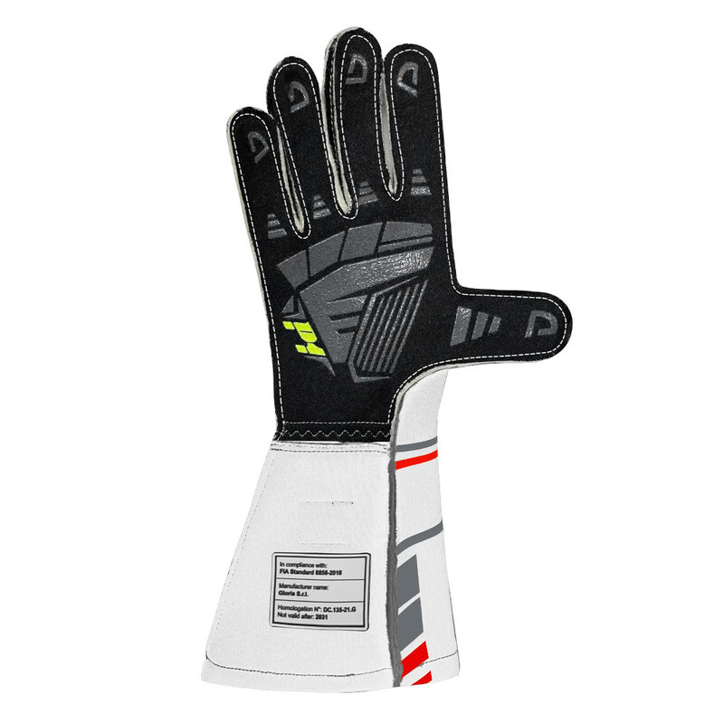 Gants P1 Speed Blancs & Rouges (FIA 8856-2018)