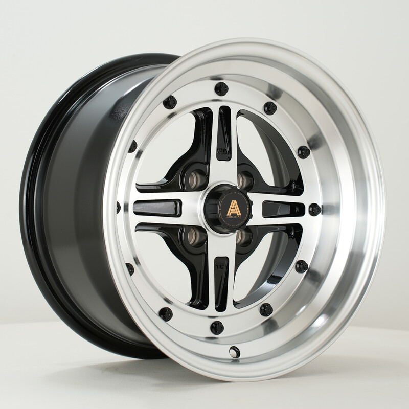 Autostar Kashiko 15x8" 4x100 ET0, Gris Argenté & Noir