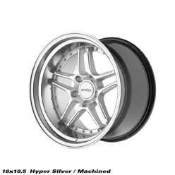 Ström DS-05 18x10.5" 5x114.3 ET10, Gris Argenté, Rebord Poli