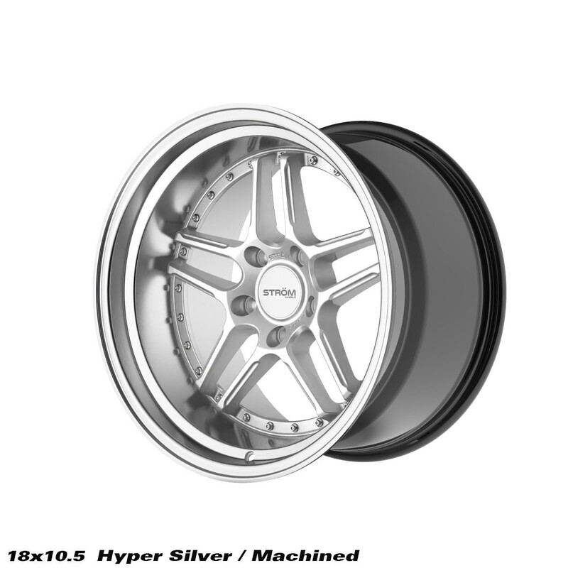 Ström DS-05 18x10.5" 5x114.3 ET10, Gris Argenté, Rebord Poli