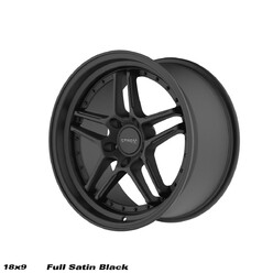 Ström DS-05 18x9" 5x120 ET30, Noir Satiné, Rivets Noirs