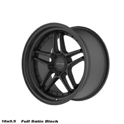 Ström DS-05 18x9.5" 5x120 ET15, Noir Satiné, Rivets Noirs