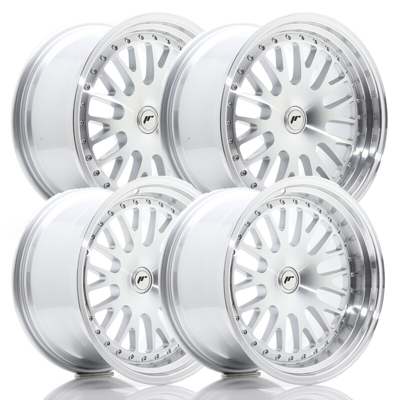 Set de 4x Japan Racing JR-10 18x9.5" / 10.5" 5x114,3 ET25, Gris Argenté / Poli