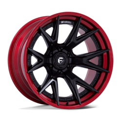 Fuel FC402 Catalyst 22x10" 6x139.7 ET-18, Noir Mat, Rebord Rouge Candy