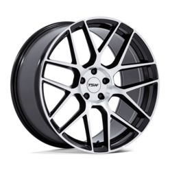 TSW TW002 Lasarthe 20x10.5" 5x112 ET30, Noir Brillant, Branches Polies