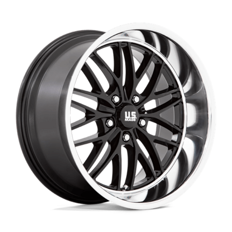 US Mag U138 Santa Cruz 20x8.5" 5x127 ET6, Noir Brillant, Rebord Diamant