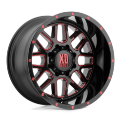 XD XD820 Grenade 20x9" 6x135 ET18, Noir Satiné & Rouge